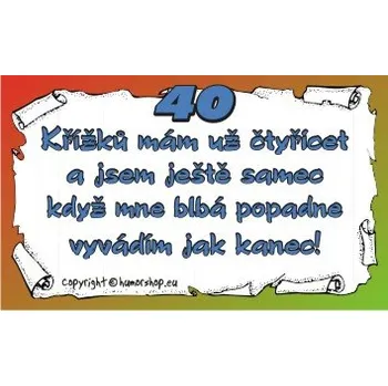 Žertovný předmět Průkaz 40 pro muže