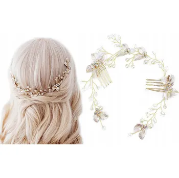 Ozdoba do vlasů Miss Glow hřebínek do vlasů zlatý