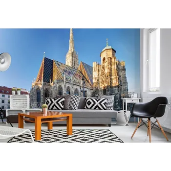 Fototapeta DIMEX | Samolepicí vliesová fototapeta na zeď Katedrála sv. Štěpána II. MA-5-1065 | 375 x 250 cm | modrá, červená, hnědá + Samolepicí vliesová fototapeta na stěnu DIMEX Katedrála sv. Štěpána II. MA51065 v rozměru 375 x 250 cm