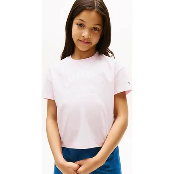 Chlapecké tričko Dětské bavlněné tričko Tommy Hilfiger KG0KG08635.9BYA růžová 30X, vel. 164