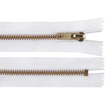 Galanterie Kovový zip No 5 délka 12 cm (jeansový) Balení: 1 ks, Varianta: 101 bílá - 8596475658539