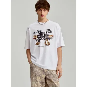 Pánské oblečení Tričko s potiskem - M - House - bílý - 970HE-00X