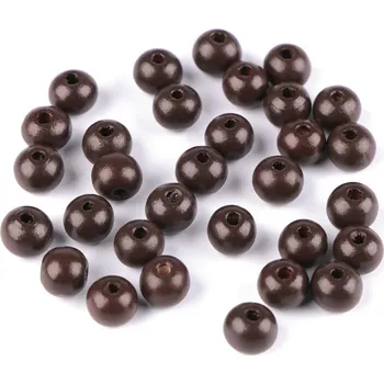 Korálek Dřevěné korálky Ø10 mm Balení: 20 g, Varianta: 29 hnědá tmavá - 8596475136600