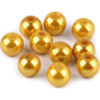 Korálek Skleněné voskové perly Ø8 mm Balení: 50 g, Varianta: 74B zlatá světlá - 8591149538292