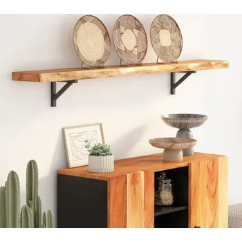 police vidaXL Nástěnná police 160x20x3,8cm obdélník masivní akácie živá hrana [370280] Barva: Přírodní