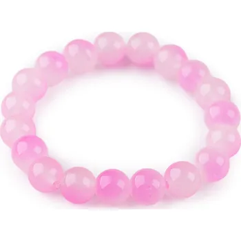 Náramek Náramek pružný ze skleněných korálků Balení: 1 ks, Varianta: 1 růžová střední - 8596475497022