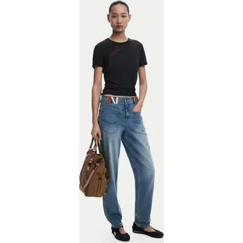 Dámské tričko Desigual T-Shirt Charly 25WWTK08 Černá Regular Fit XL