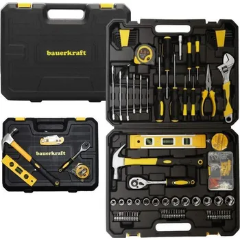 Sada nářadí Bauerkraft Sada nářadí, kufřík na nářadí, 140 dílů, klíče, šroubováky, bity