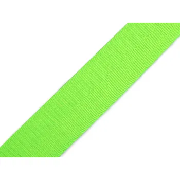 Hladký oboustranný popruh s leskem šíře 38 mm Balení: 1 m, Varianta: 9 zelená neon - 8596475477840
