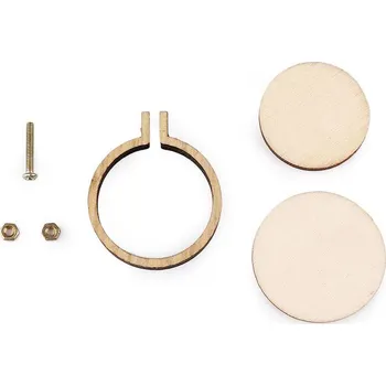 Mini dřevěný rámeček / přívěsek na vyšívání Balení: 1 ks, Varianta: 2 (Ø30 mm) přírodní kruh - 8591149599545