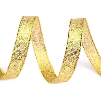 Bytový textil Brokátová stuha šíře 10 mm s lurexem, vánoční Balení: 22.5 m, Varianta: 1 zlatá - 8591149172366