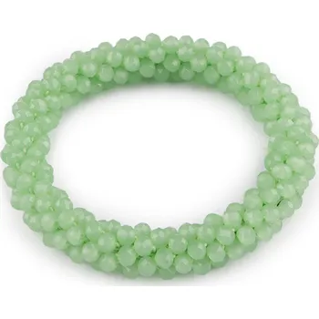 Náramek Náramek / gumička z broušených korálků Balení: 1 ks, Varianta: 6 zelená lipová - 8596475593700