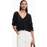 Dámský svetr DESIGUAL 25SWJF23 2000 JERS FLAM 2000 BLACK velikost XS