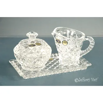 Sklenice SADA MLÍČENKA S CUKŘENKOU Z OLOVNATÉHO KŘIŠŤÁLU CRYSTAL BOHEMIA