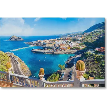 Obraz Obraz na plátně VÝHLED NA MĚSTO A MOŘE TENERIFE 70 x 50 cm