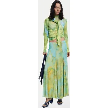 Dámská sukně Desigual Maxi sukně Desvanecer 25WWFK06 Zelená Regular Fit M