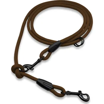 Vodítko pro psa PafDog® Přepínací nastavitelné vodítko 8mm, 11 délek, hnědé extra pevné DÉLKA VODÍTKA: 2 metry