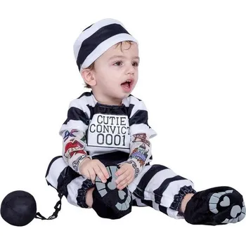 Karnevalový kostým Strašidelné výtvory Krásný dětský kostým odsouzeného vězně pro kojence Deluxe sada na halloweenskou