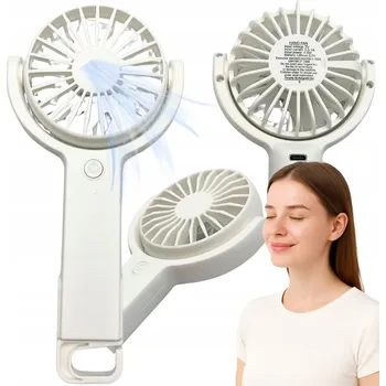 Domácí ventilátor Mini Ventilátor Ruční Stolní Tichý Cestovní Větráček USB-C