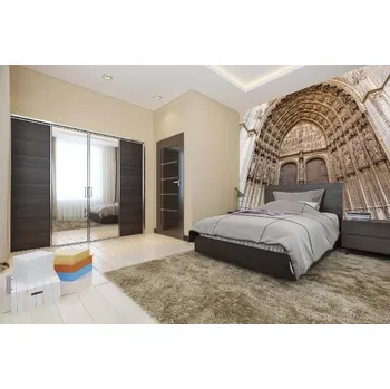 Fototapeta DIMEX | Samolepicí vliesová fototapeta na zeď Přední fasáda MA-5-0791 | 375 x 250 cm | béžová, hnědá, šedá + Samolepicí vliesová fototapeta na stěnu DIMEX Přední fasáda MA50791 v rozměru 375 x 250 cm