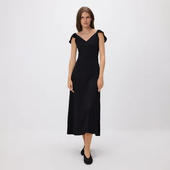 Dámské šaty Reserved - Midi šaty s volánky - černý - 917GA-99X - 917GA-99X-XS