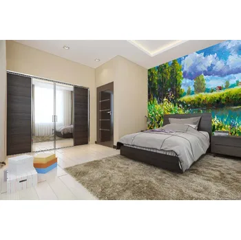 Fototapeta DIMEX | Samolepicí vliesová fototapeta na zeď Malba - Vysoká tráva MA-5-2040 | 375 x 250 cm | zelená, modrá, červená, fialová + Samolepicí vliesová fototapeta na stěnu DIMEX Malba - Vysoká tráva MA52040 v rozměru 375 x 250 cm