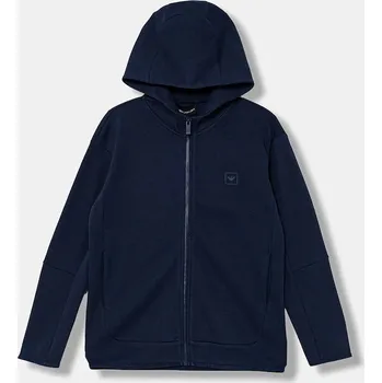 Chlapecká mikina Dětská mikina Emporio Armani tmavomodrá barva, s kapucí, hladká, EB000555 AF16059 EB000555.AF16059 59X, vel. 142