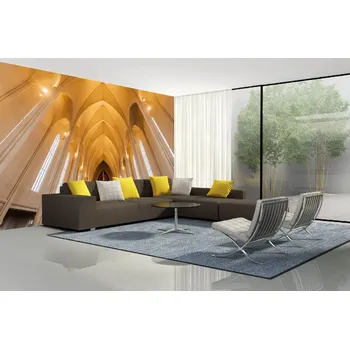 Fototapeta DIMEX | Samolepicí vliesová fototapeta na zeď Kostel Hallgrímskirkja MA-5-0948 | 375 x 250 cm | bílá, béžová + Samolepicí vliesová fototapeta na stěnu DIMEX Kostel Hallgrímskirkja MA50948 v rozměru 375 x 250 cm