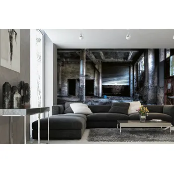 Fototapeta DIMEX | Samolepicí vliesová fototapeta na zeď Francouzská továrna MA-5-0860 | 375 x 250 cm | béžová, černá, šedá + Samolepicí vliesová fototapeta na stěnu DIMEX Francouzská továrna MA50860 v rozměru 375 x 250 cm