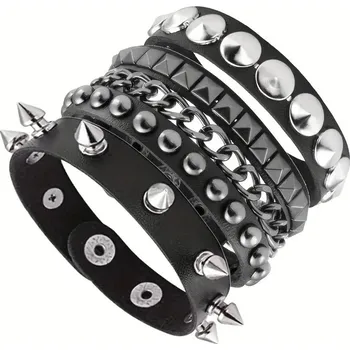 Karnevalový doplněk dovoz Náramek punk 3ks