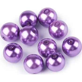 Šperk Skleněné voskové perly Ø10 mm Balení: 50 g, Varianta: 45B fialová sv. - 8596475199322