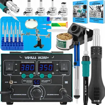 Páječka SADA HORKOVZDUŠNÁ PÁJECÍ STANICE 2v1 YIHUA 862BD+ SVAŘOVACÍ ZAŘÍZENÍ PLASTŮ XXLv1