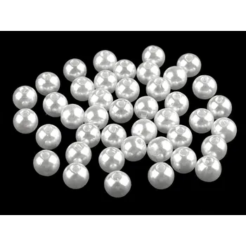 Šperk Plastové voskové korálky / perly Glance Ø8 mm Balení: 20 g, Varianta: F2 bílá - 8591149996368