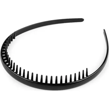 Módní doplněk Plastová čelenka do vlasů s hřebínkem Balení: 12 ks, Varianta: černá - 8596475604529