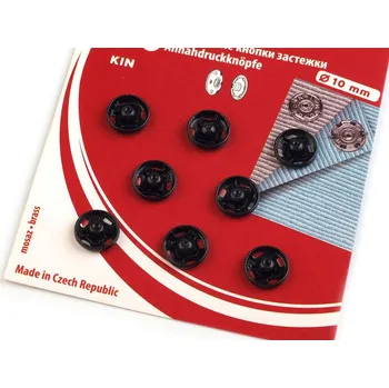 Kovové patentky / stiskací knoflíky Balení: 1 karta, Varianta: 25/10 mm 2 černá - 8590265101274
