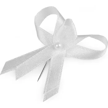 Svatební dekorace Svatební mašličky / voničky šíře 35 mm saténové Balení: 100 ks, Varianta: 4 bílá - 8591149075612