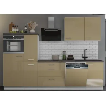 Kuchyňská linka Kuchyňská linka LARA cappuccino lesk, Sestava E, 280 cm