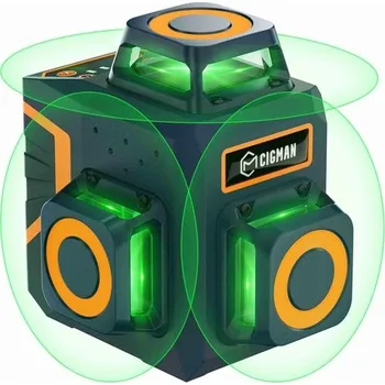 Měřící laser CIGMAN CM-701SE Laserová vodováha 3x360° 12 linií, 3D, s dálkovým ovladačem, magnetickým držákem, IP54