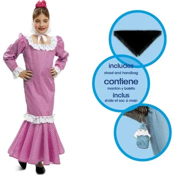 Karnevalový kostým Dětský kostým Madridská dívka růžová