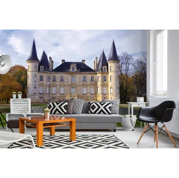 Fototapeta DIMEX | Samolepicí vliesová fototapeta na zeď Chateau Pichon Baron, Francie MA-5-1086 | 375 x 250 cm | zelená, modrá, béžová, šedá + Samolepicí vliesová fototapeta na stěnu DIMEX Chateau Pichon Baron, Francie MA51086 v rozměru 375 x 250 cm