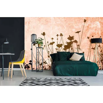 Fototapeta DIMEX | Samolepicí vliesová fototapeta na zeď Abstraktní louka MA-5-2008 | 375 x 250 cm | bílá, oranžová, hnědá + Samolepicí vliesová fototapeta na stěnu DIMEX Abstraktní louka MA52008 v rozměru 375 x 250 cm