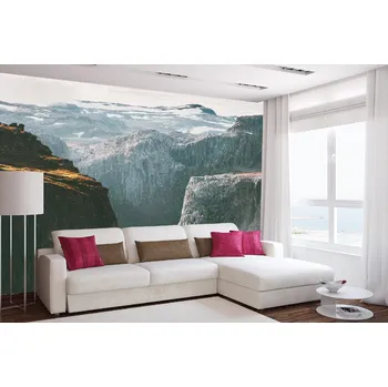 Fototapeta DIMEX | Samolepicí vliesová fototapeta na zeď Skandinávský malebný pohled MA-5-1650 | 375 x 250 cm | bílá, černá, šedá + Samolepicí vliesová fototapeta na stěnu DIMEX Skandinávský malebný pohled MA51650 v rozměru 375 x 250 cm