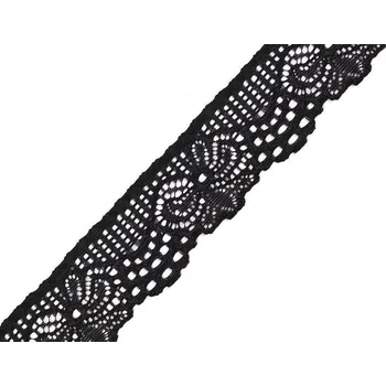 Galanterie Elastická krajka šíře 30 mm Balení: 13.5 m, Varianta: 4 černá - 8591149254192