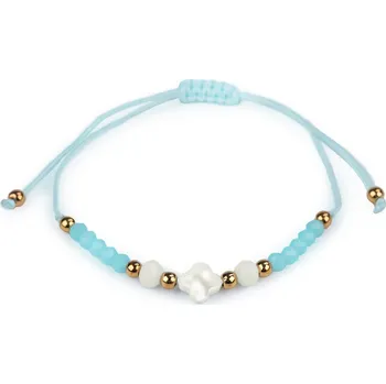 Náramek Náramek shamballa s perletí a broušenými korálky Balení: 1 ks, Varianta: 3 mint - 8591149966347