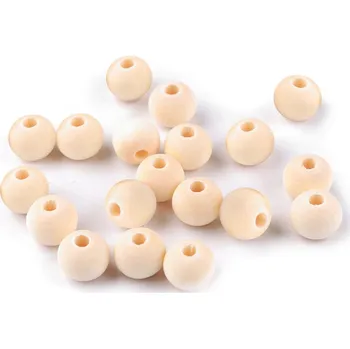 Korálek Dřevěné korálky nelakované Ø10 mm Balení: 20 g, Varianta: přírodní sv. - 8596475209878