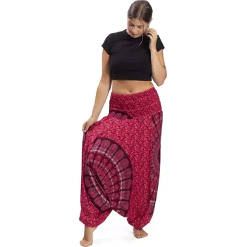 Harémové kalhoty / Sultánky THAI MANDALA červené