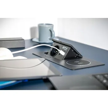 Elektrická zásuvka Elektrická Zásuvka do desky stolu GTV černá