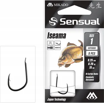 Rybářský háček Háčky na vodu, plovákové háčky, s návazcem, s protihrotem. VÁZANÉ NÁVLAČCE Mikado - SENSUAL - ISEAMA 8 ks