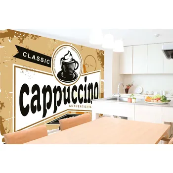 Fototapeta DIMEX | Samolepicí vliesová fototapeta na zeď Cappuccino vintage plakát MA-5-2088 | 375 x 250 cm | zelená, červená, bílá, černá + Samolepicí vliesová fototapeta na stěnu DIMEX Cappuccino vintage plakát MA52088 v rozměru 375 x 250 cm