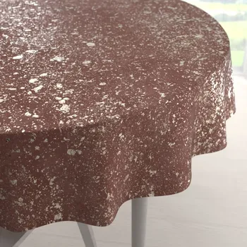 ubrus Velký sametový kulatý ubrus Isabela IBL-013 Gold Design starorůžový Ø 150 cm